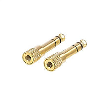 Load image into Gallery viewer, Amazon Basics Gold Plated 6.35mm 1/4 Male to 3.5mm 1/8 Female Stereo Headphone Adapter - 2-Pack
