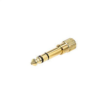 Load image into Gallery viewer, Amazon Basics Gold Plated 6.35mm 1/4 Male to 3.5mm 1/8 Female Stereo Headphone Adapter - 2-Pack
