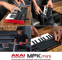 Load image into Gallery viewer, AKAI Professional MPK Mini MK3 - 25 Key USB MIDI Keyboard Controller With 8 Backlit Drum Pads, 8 Knobs and Music Production Software Included
